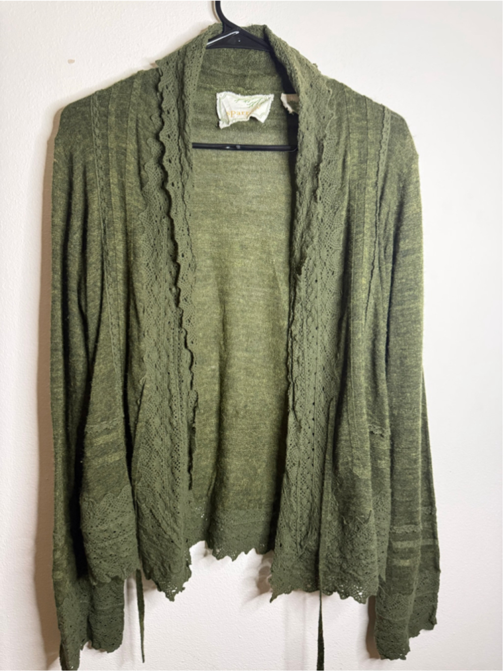 Women's Anthologie Sparrow Cardigan Sweater Size L Green